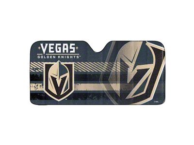 Windshield Sun Shade with Vegas Golden Knights Logo; Gold (Universal; Some Adaptation May Be Required)