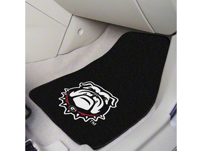 Carpet Front Floor Mats with University of Georgia Logo; Black (Universal; Some Adaptation May Be Required)