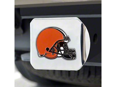 Hitch Cover with Cleveland Browns Logo; Orange (Universal; Some Adaptation May Be Required)