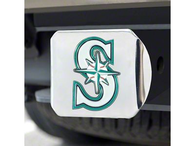 Hitch Cover with Seattle Mariners Logo; Chrome (Universal; Some Adaptation May Be Required)