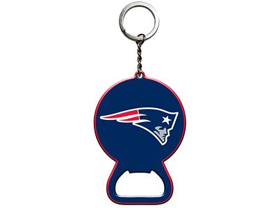 Keychain Bottle Opener with New England Patriots Logo; Blue and Red