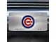 License Plate with Chicago Cubs Logo; Stainless Steel (Universal; Some Adaptation May Be Required)
