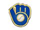 Milwaukee Brewers Embossed Emblem; Blue (Universal; Some Adaptation May Be Required)