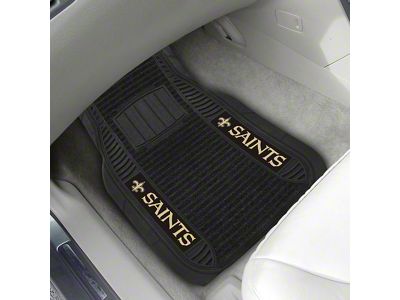 Molded Front Floor Mats with New Orleans Saints Logo (Universal; Some Adaptation May Be Required)