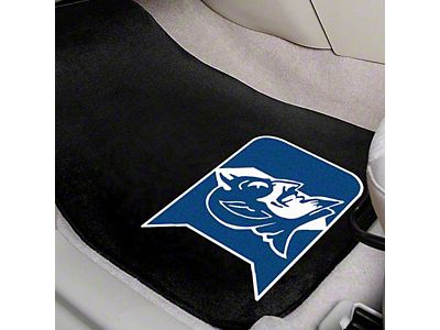 Carpet Front Floor Mats with Duke University Logo; Blue (Universal; Some Adaptation May Be Required)