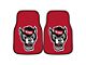 Carpet Front Floor Mats with NC State University Logo; Red (Universal; Some Adaptation May Be Required)