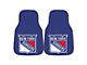 Carpet Front Floor Mats with New York Rangers Logo; Blue (Universal; Some Adaptation May Be Required)