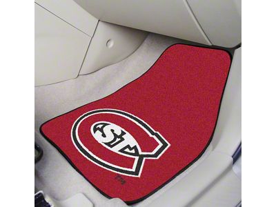 Carpet Front Floor Mats with St. Cloud State University Logo; Red (Universal; Some Adaptation May Be Required)