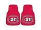 Carpet Front Floor Mats with St. Cloud State University Logo; Red (Universal; Some Adaptation May Be Required)