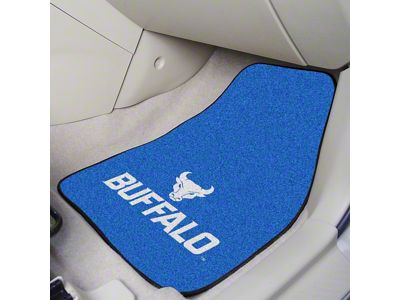 Carpet Front Floor Mats with University of Buffalo Logo; Blue (Universal; Some Adaptation May Be Required)