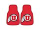 Carpet Front Floor Mats with University of Utah Logo; Red (Universal; Some Adaptation May Be Required)