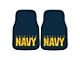 Carpet Front Floor Mats with U.S. Navy Logo; Navy (Universal; Some Adaptation May Be Required)