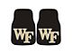 Carpet Front Floor Mats with Wake Forest University Logo; Black (Universal; Some Adaptation May Be Required)