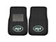 Embroidered Front Floor Mats with New York Jets Logo; Black (Universal; Some Adaptation May Be Required)