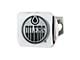 Hitch Cover with Edmonton Oilers Logo; Chrome (Universal; Some Adaptation May Be Required)