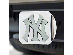 Hitch Cover with New York Yankees Logo; Chrome (Universal; Some Adaptation May Be Required)