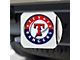 Hitch Cover with Texas Rangers Logo; Chrome (Universal; Some Adaptation May Be Required)