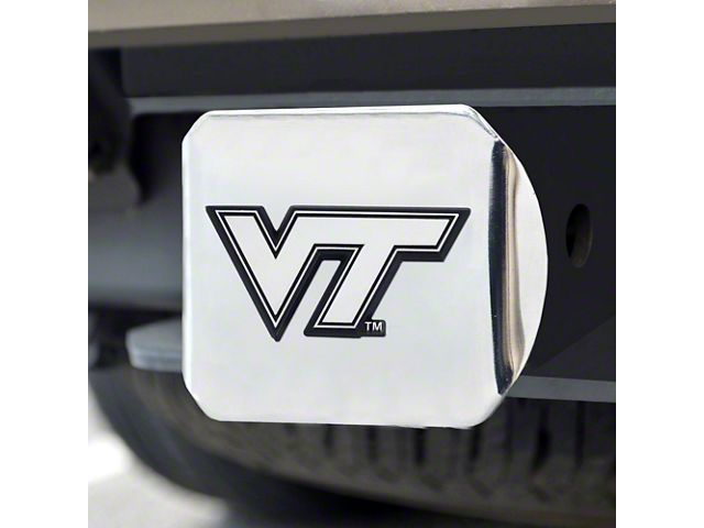 Hitch Cover with Virginia Tech Logo; Chrome (Universal; Some Adaptation May Be Required)
