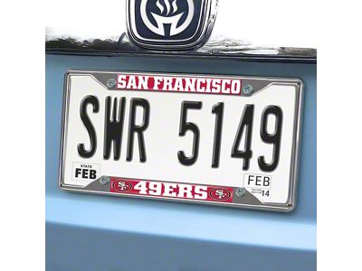 License Plate Frame with San Francisco 49ers Logo; Red (Universal; Some Adaptation May Be Required)
