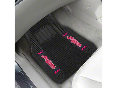 Molded Front Floor Mats with Cleveland Indians Logo (Universal; Some Adaptation May Be Required)
