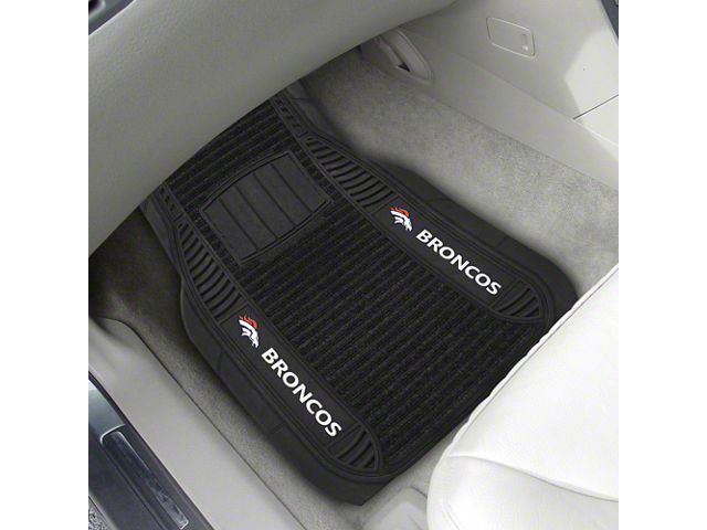 Molded Front Floor Mats with Denver Broncos Logo (Universal; Some Adaptation May Be Required)