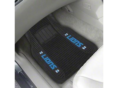 Molded Front Floor Mats with Detroit Lions Logo (Universal; Some Adaptation May Be Required)