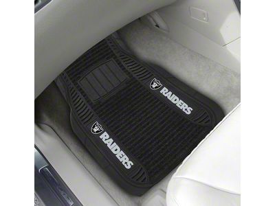Molded Front Floor Mats with Las Vegas Raiders Logo (Universal; Some Adaptation May Be Required)