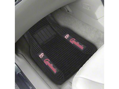 Molded Front Floor Mats with St. Louis Cardinals Logo (Universal; Some Adaptation May Be Required)