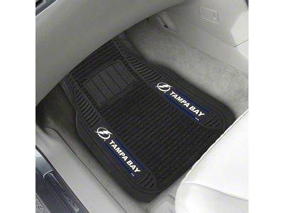 Molded Front Floor Mats with Tampa Bay Lightning Logo (Universal; Some Adaptation May Be Required)