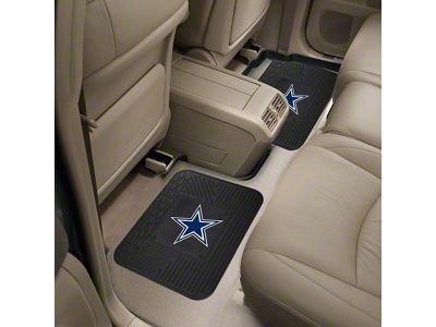 Molded Rear Floor Mats with Dallas Cowboys Logo (Universal; Some Adaptation May Be Required)