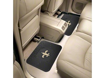 Molded Rear Floor Mats with New Orleans Saints Logo (Universal; Some Adaptation May Be Required)