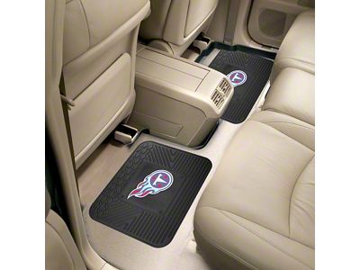 Molded Rear Floor Mats with Tennessee Titans Logo (Universal; Some Adaptation May Be Required)