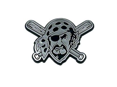 Pittsburgh Pirates Molded Emblem; Chrome (Universal; Some Adaptation May Be Required)