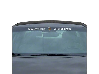 Windshield Decal with Minnesota Vikings Logo; White (Universal; Some Adaptation May Be Required)