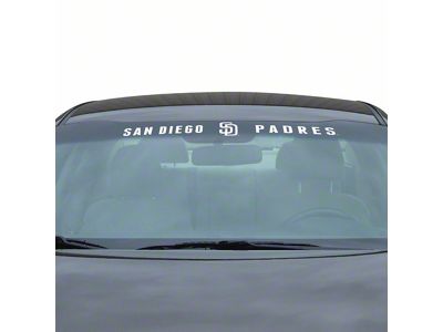 Windshield Decal with San Diego Padres Logo; White (Universal; Some Adaptation May Be Required)