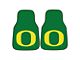 Carpet Front Floor Mats with University of Oregon Logo; Green (Universal; Some Adaptation May Be Required)