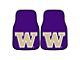 Carpet Front Floor Mats with University of Washington Logo; Purple (Universal; Some Adaptation May Be Required)