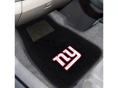 Embroidered Front Floor Mats with New York Giants Logo; Black (Universal; Some Adaptation May Be Required)