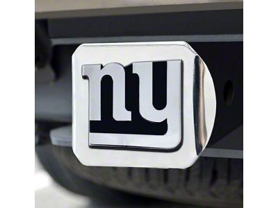 Hitch Cover with New York Giants Logo; Chrome (Universal; Some Adaptation May Be Required)