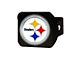Hitch Cover with Pittsburgh Steelers Logo; White (Universal; Some Adaptation May Be Required)