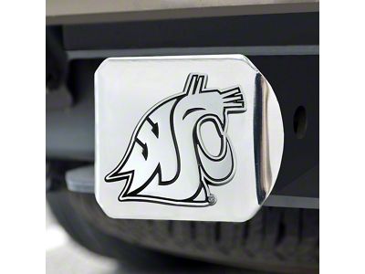 Hitch Cover with Washington State University Logo; Chrome (Universal; Some Adaptation May Be Required)