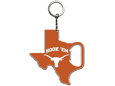 Keychain Bottle Opener with University of Texas Logo; Orange