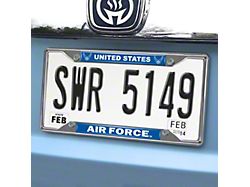 License Plate Frame with U.S. Air Force Logo; Chrome (Universal; Some Adaptation May Be Required)