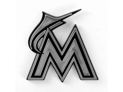Miami Marlins Molded Emblem; Chrome (Universal; Some Adaptation May Be Required)