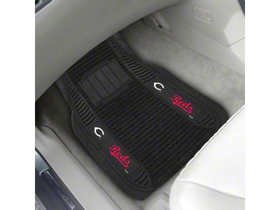 Molded Front Floor Mats with Cincinnati Reds Logo (Universal; Some Adaptation May Be Required)