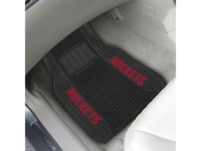 Molded Front Floor Mats with Houston Rockets Logo (Universal; Some Adaptation May Be Required)
