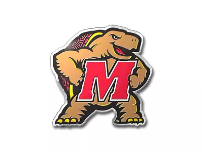 University of Maryland Embossed Emblem; Tan and Red (Universal; Some Adaptation May Be Required)