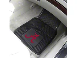 Vinyl Front Floor Mats with University of Alabama Logo; Black (Universal; Some Adaptation May Be Required)