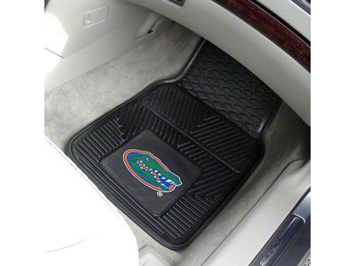 Vinyl Front Floor Mats with University of Florida Logo; Black (Universal; Some Adaptation May Be Required)