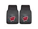 Vinyl Front Floor Mats with University of Wisconsin Logo; Black (Universal; Some Adaptation May Be Required)